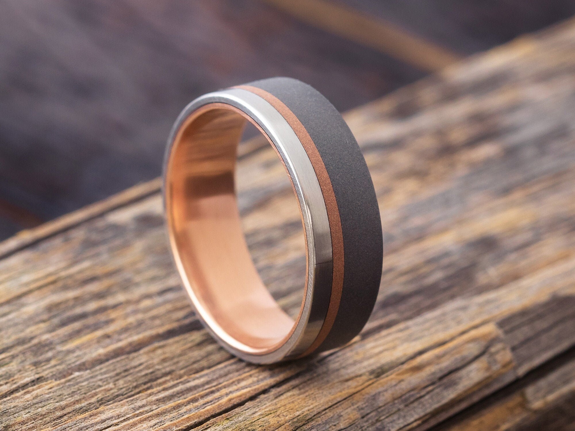 Rose gold mens wedding band etsy Clearance