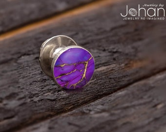 Purple Lava Turquoise Tie Tack