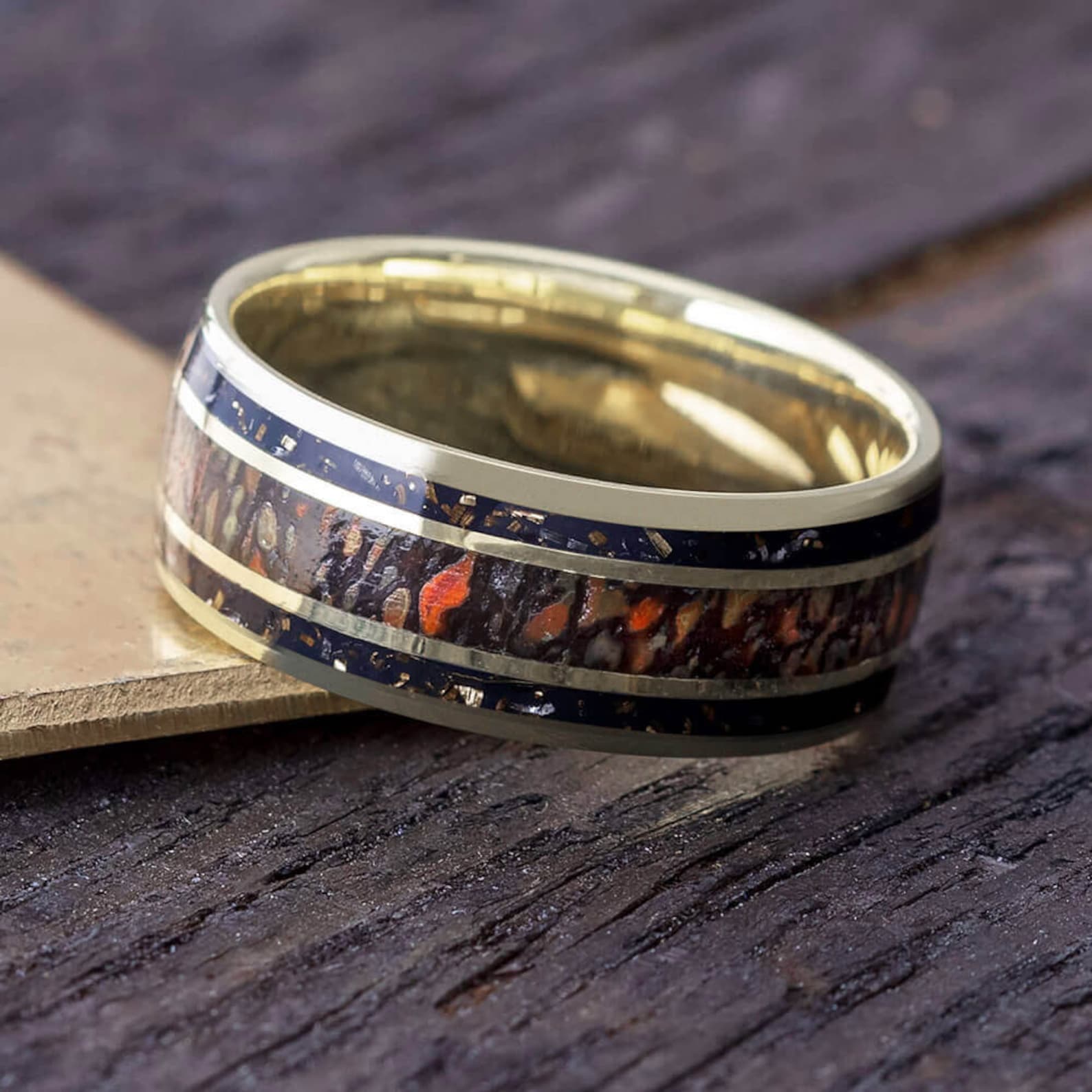 Dinosaur Bone Wedding Band