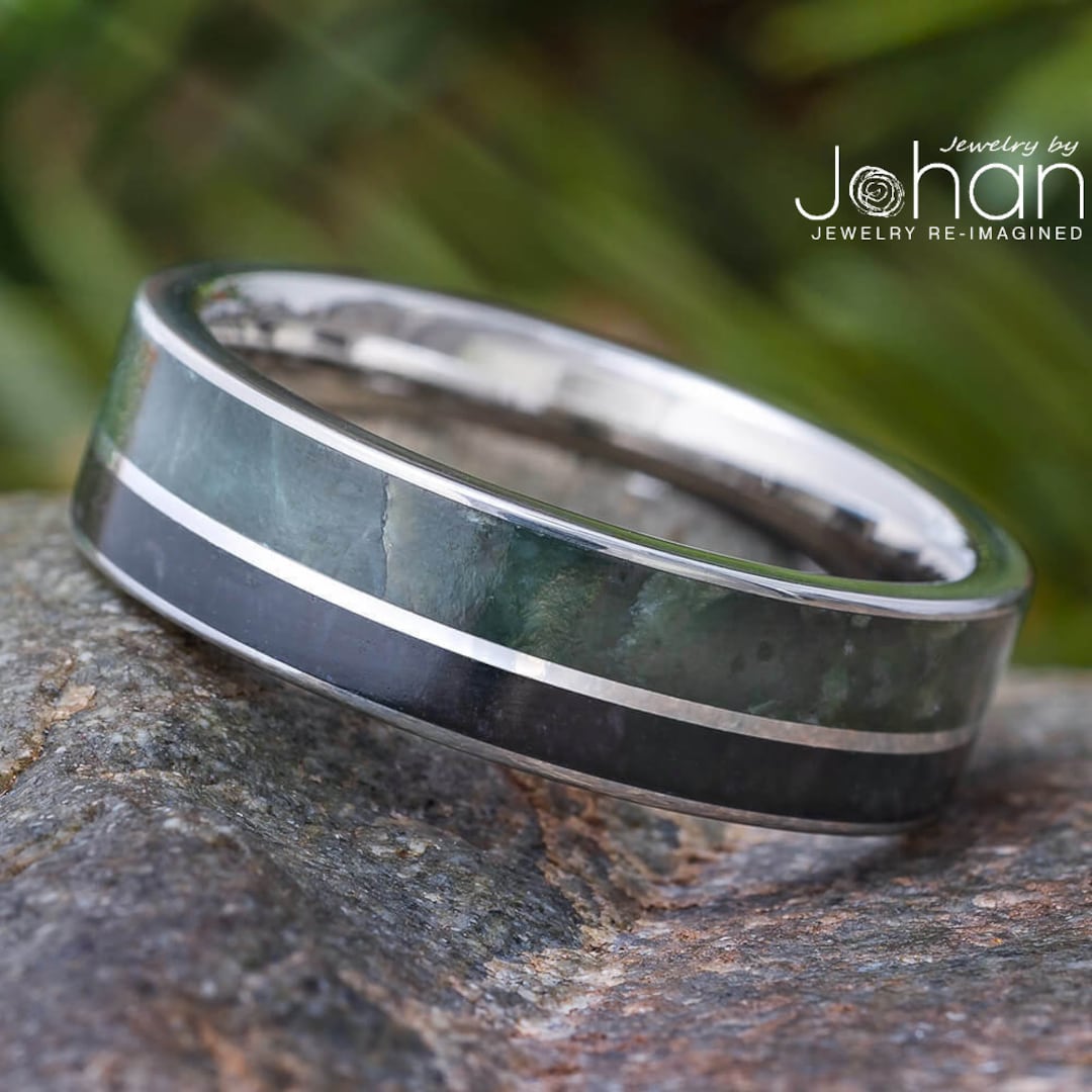 Buy Titanium and Jade Wedding Band, Mens Ring, Womens Ring, Unique Wedding  Rings, Eco-friendly Wedding Rings ARRANT JADE Online in India - Etsy