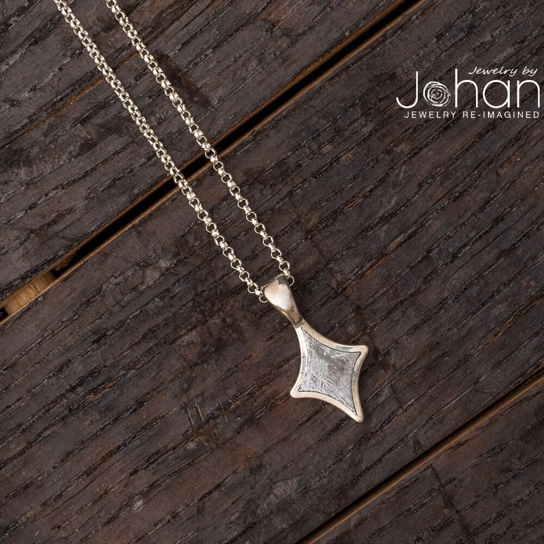 Authentic Meteorite Starburst Necklace (in Stock), Sterling