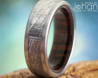 Meteorite & Ironwood Men's Wedding, Choose from 100+ Wood Types