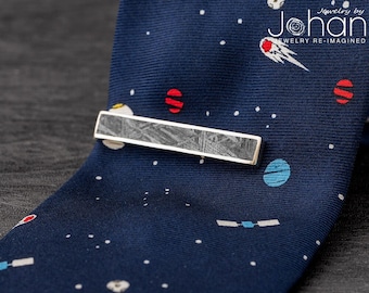 Spinka do krawata Gibeon Meteorite, biżuteria ślubna ze srebra próby 925 dla pana młodego