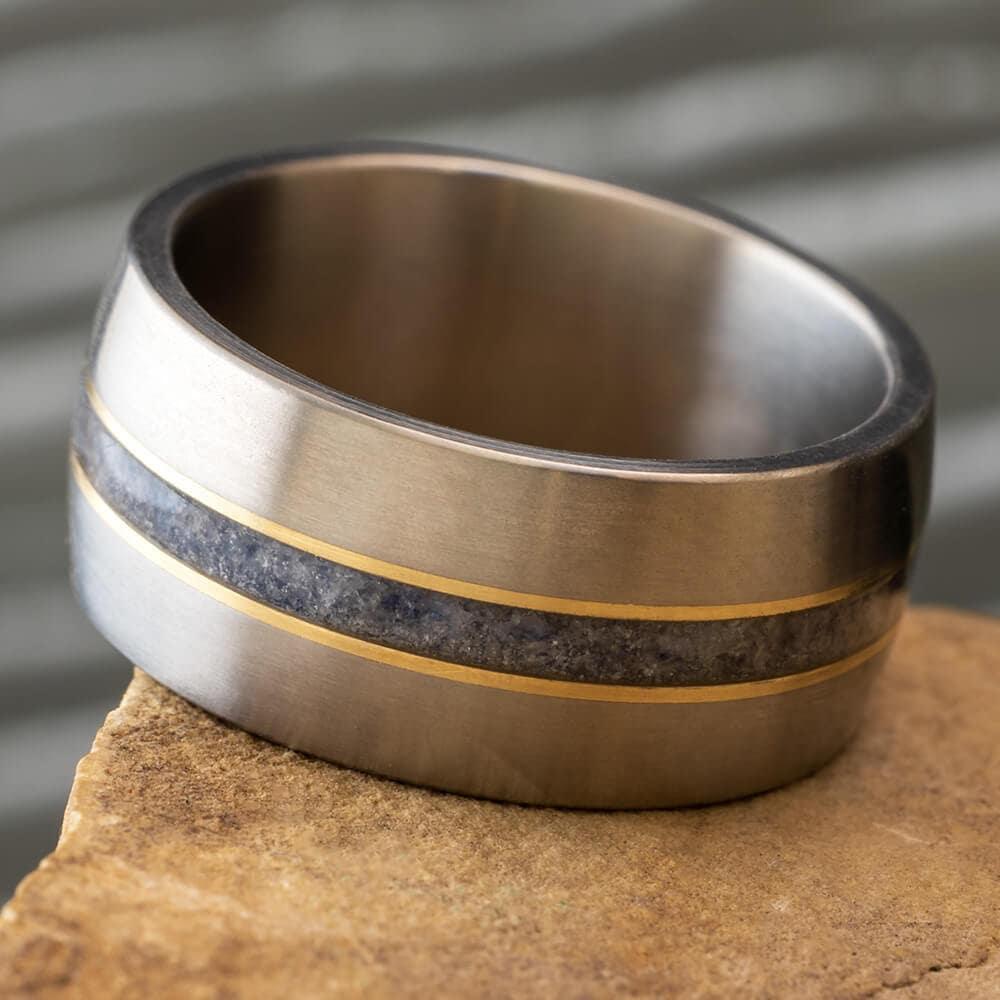 Mens wedding bands with birthstones clearance