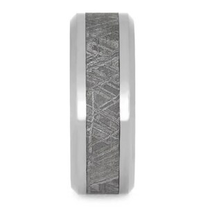 Tungsten Men's Wedding Band With Gibeon Meteorite-1104 - Jewelry by Johan