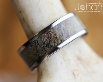 Simple Titanium Antler Wedding Band