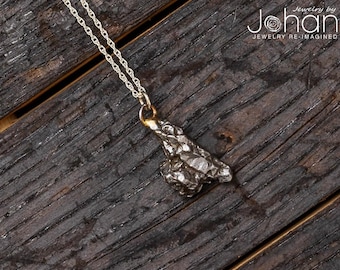 Meteorite Pendant Necklace (In Stock), Campo Del Cielo Meteorite Nugget on 20" Sterling Silver Chain, Genuine Meteorite Jewelry