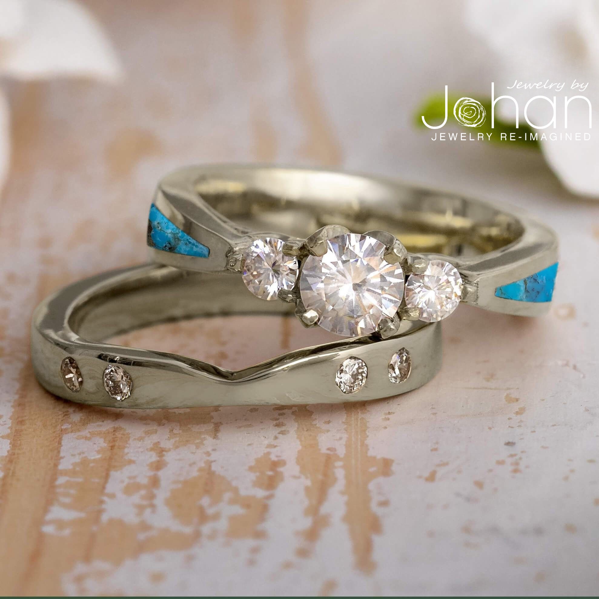 White gold and shop turquoise wedding