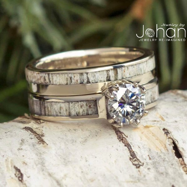 Antler Wedding Ring Etsy