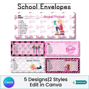 School Envelopes, Money Envelopes, School Money Envelope, Canva Template, Canva Envelope