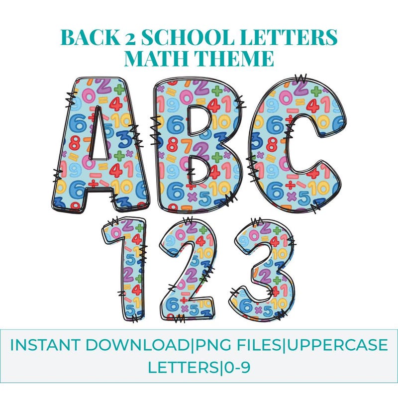 Doodle Math Clipart - Etsy