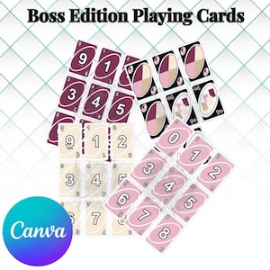 Naipes Pink Boss, naipes DIY, descarga digital, editables en Canva