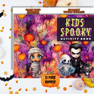 Kids Halloween Activity Book, Kids Halloween Coloring Book
