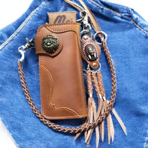 Motorrad Leder Geldbörse, Kette Geldbörse, Lange Brieftasche aus Leder, Handgefertigte Leder Biker Geldbörse, Valentinstag Geschenk für Ihn, Geschenk für Papa Freund