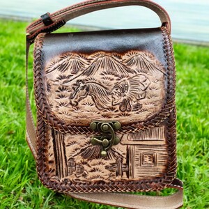 Schulter-Hüfttasche, Herren Leder Gürteltasche, Floral Messenger Bag, große Bauchtasche, niedliche Cross Body Bag, Damen Messenger Bag, Geschenk für Fans