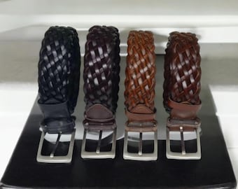Geflochtener Ledergürtel für Männer Frauen, gewebter Ledergürtel, verstellbarer lässiger Taillengürtel, handgefertigter Unisex-Modegürtel, Geschenk für ihn sie