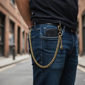 Biker Solid Brass Chain Wallet Brass Wallet Chain Biker Keychain