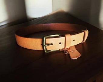 Natural Leather Belt for Men Women, Full Grain Tan Leather Belt, Simple Minimal Leather Belt, Handmade Vintage Style Belt, Gift for Him Her