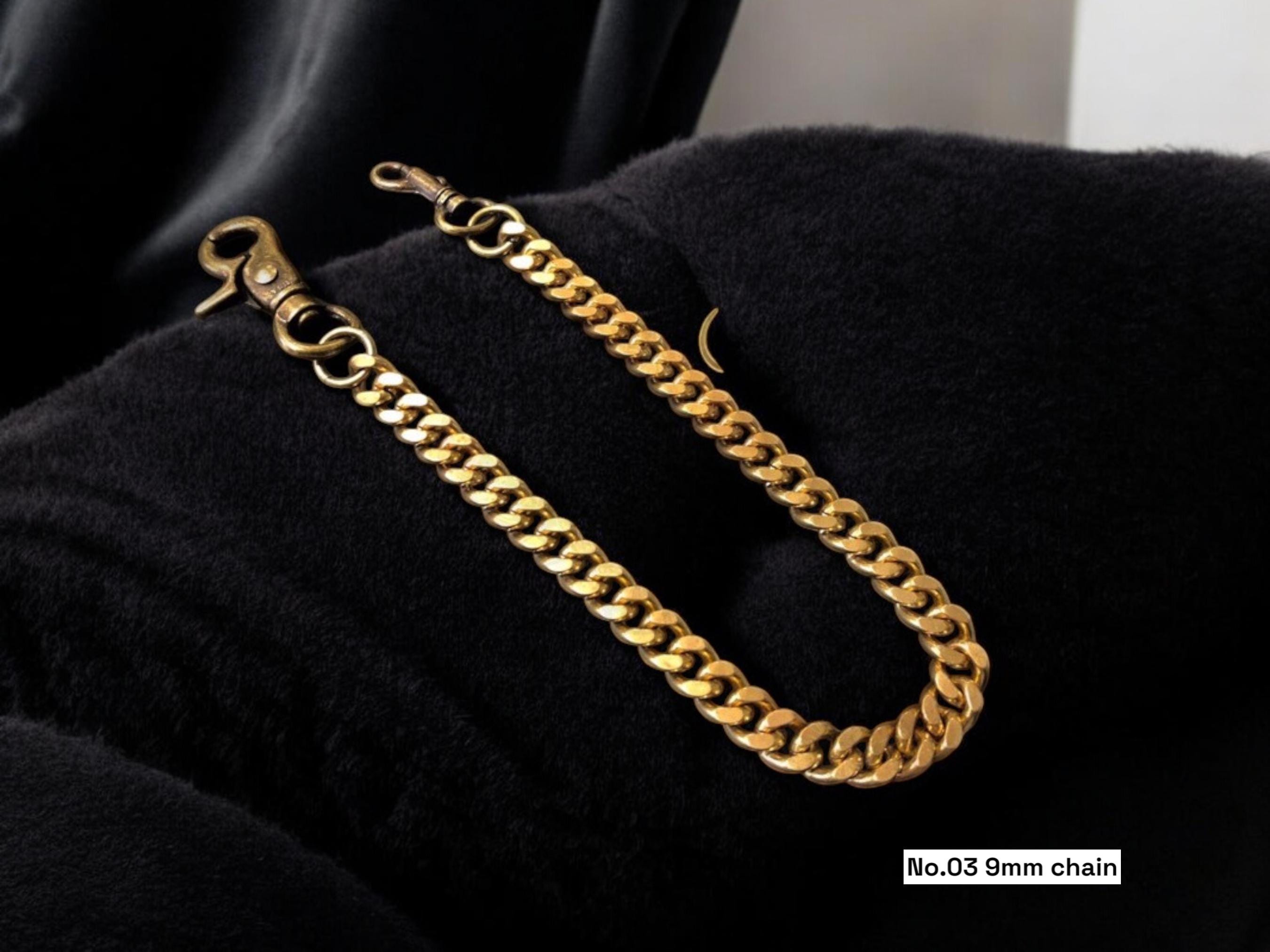 Handmade Solid Brass Wallet Chain With Fish Hook,single Link Wallet ...