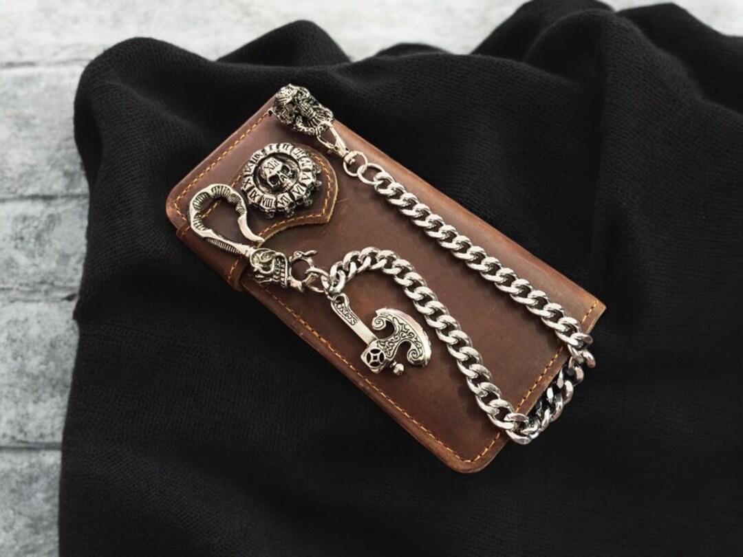 Chain Wallet for Men, Biker Chain Wallet, Leather Wallet Chain, Wallet ...