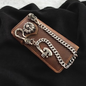 Chain Wallet For Men, Biker Chain Wallet, Leather wallet Chain, Wallet Leather, Leather Wallet Mens With Chain, Birthday Gift for Man & Dad
