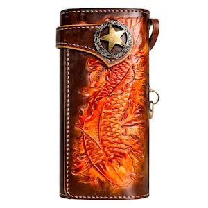 Handgefertigte Lederkette Brieftasche, Herren Bifold Brieftasche, Leder Biker Brieftasche Kette, Motorrad Brieftasche, Leder Geschenk für Männer, Geschenk für Papa