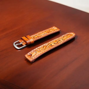 Leather Watch Strap Band, Slip Through Style, Full Grain Leather, Handmade leather watch strap,16/18/20/22mm, Homemade Gifts for Him