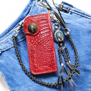 Motorrad Leder Geldbörse, Kette Geldbörse, Lange Herren Geldbörse, Handgefertigte Leder Biker Geldbörse, Valentinstag Geschenk für ihn, Geschenk für Papa Freund