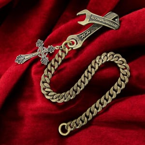 Handgefertigte Brieftaschen Kette, Fish Hook Lanyard, Biker Schlüsselanhänger, Biker Kette, Hosen Kette, Herren Accessoire, Cafe Racer, Arbeitskleidung, Raiders Geschenk