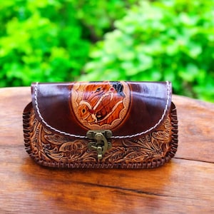 Handmade Leather Cell Phone Holster, Belt Clip On Phone Case For iPhone 16 15 14 13 12 11 Pro, Brown Leather iPhone Holster,Gift for husband