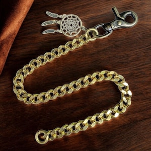Biker Wallet, Tuck Wallet, Wallet Chain, Solid Brass Chain, Wallet Chain, Trouser Chain, Biker keychain, Biker Chain, Gift for Boyfriend