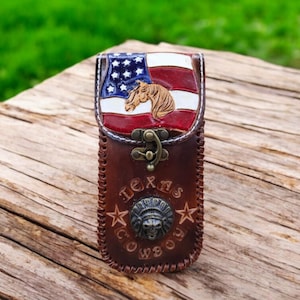 Brown Leather Phone Pouch, Belt Clip iPhone Case, Leather Cell Phone Holster, iPhone 16 15 14 13 12 11 Pro Holster, Vertical Belt Phone Case