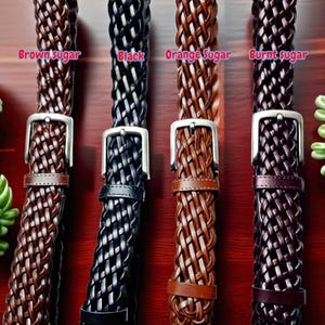 Leather Braid Belt For Man and Women, Extra Long Size, Luxury Braided Belt Gift for Women & Men, Birthday or Christmas Present