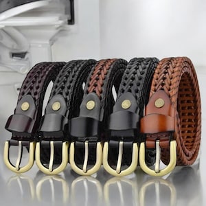 Braided High Quality Leather Belt, Handcrafted Genuine Leather Belt, Unisex Belt, Elegant stylish belt, Hand Braid Leather Belt,Gift For Men