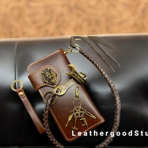 Billetera larga para hombre, tarjetero, billetera larga plegable para motociclista, billetera unisex estilo western, billetera delgada de cuero larga, billetera de cadena larga para hombre