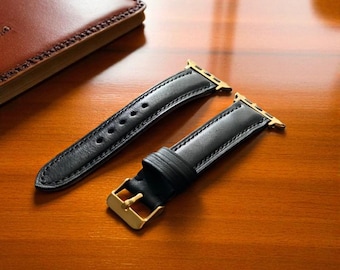 Correa de cuero premium para Apple Watch / Correa hecha a mano para Apple Watch de 38 a 49 mm / Correa clásica de cuero genuino para iWatch de regalo