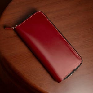 Cartera con cremallera, hecha a mano en cuero para mujer, cartera de viaje para el Día de la Madre, cartera pequeña, regalo de aniversario para esposa, cartera unisex.