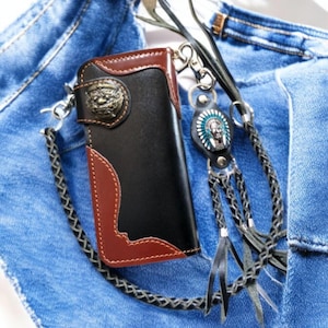 Motorrad Leder Geldbörse, Kette Geldbörse, Lange Herren Geldbörse, Handgefertigte Leder Biker Geldbörse, Valentinstag Geschenk für ihn, Geschenk für Papa Freund