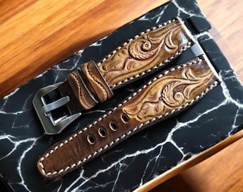 Brown Leather Apple Watch Band, 38mm 40mm 41mm 42mm 44mm 45mm 46mm 49mm unisex iWatch Strap, Series 10 9 8 7 6 5 4 3 Ultra SE, Birthday Gift