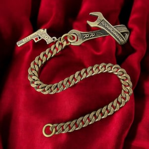 Handgefertigte Brieftaschen Kette, Massive Messing Kette, Biker Schlüsselanhänger, Biker Kette, Hosen Kette, Herren Accessoire, Cafe Racer, Arbeitskleidung, Raiders Geschenk