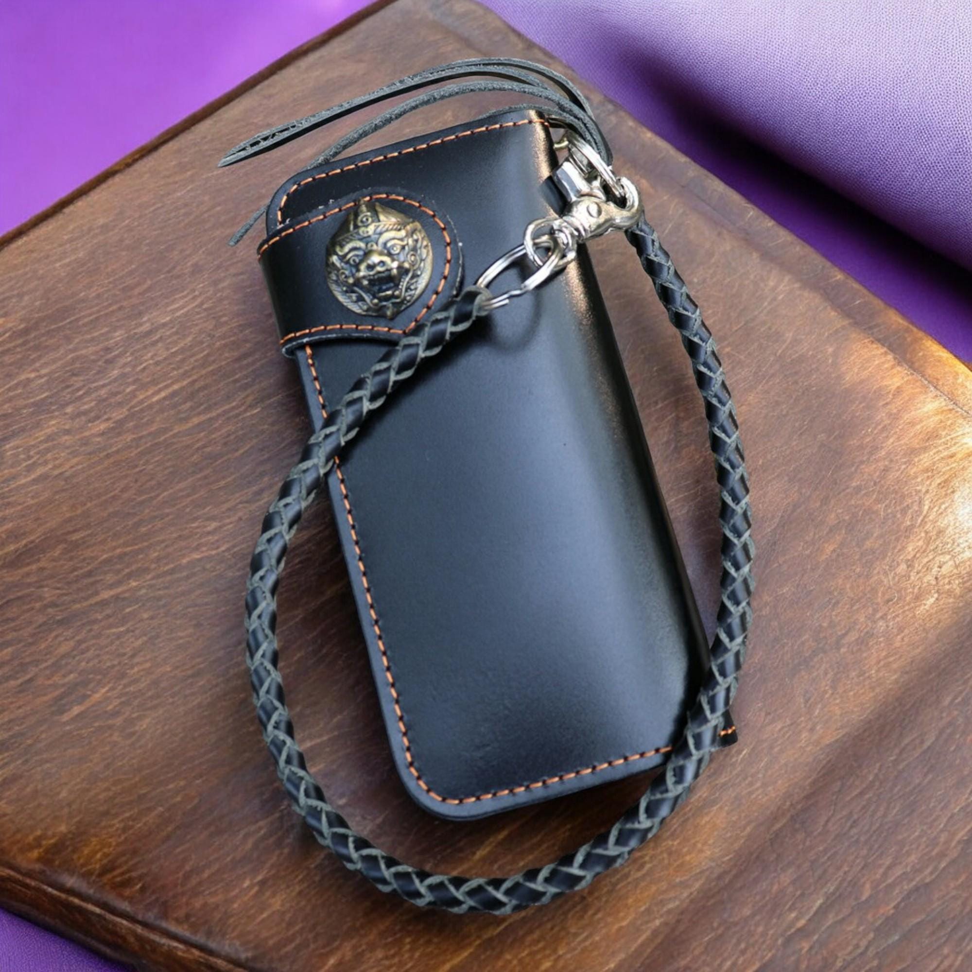 Custom Biker Wallets Handmade Leather Biker Wallet, Chain Wallet, Wallet for Biker, Bifold ...