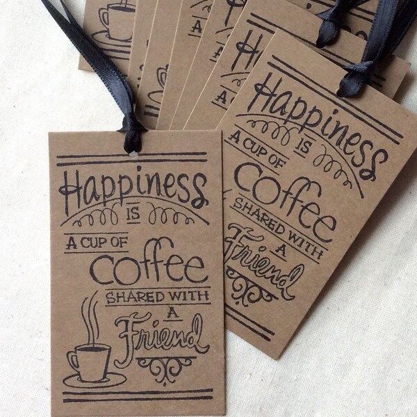 LOT CLEARANCE 8 Coffee With A Friend Kraft Gift Tags
