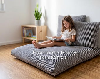 3-teiliges ergonomisches Kinder Bodenkissen Set. Memory Foam Sitzkissen – Waschbar – Montessori Kissen – Premium Spielkissen