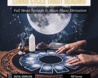 Moon Cycle Tarot Spread | Lunar Divination Guide (PDF)