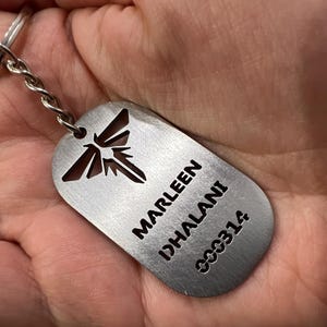 Personalized Firefly Keychain: Laser-Cut Stainless Steel Gamer Tag