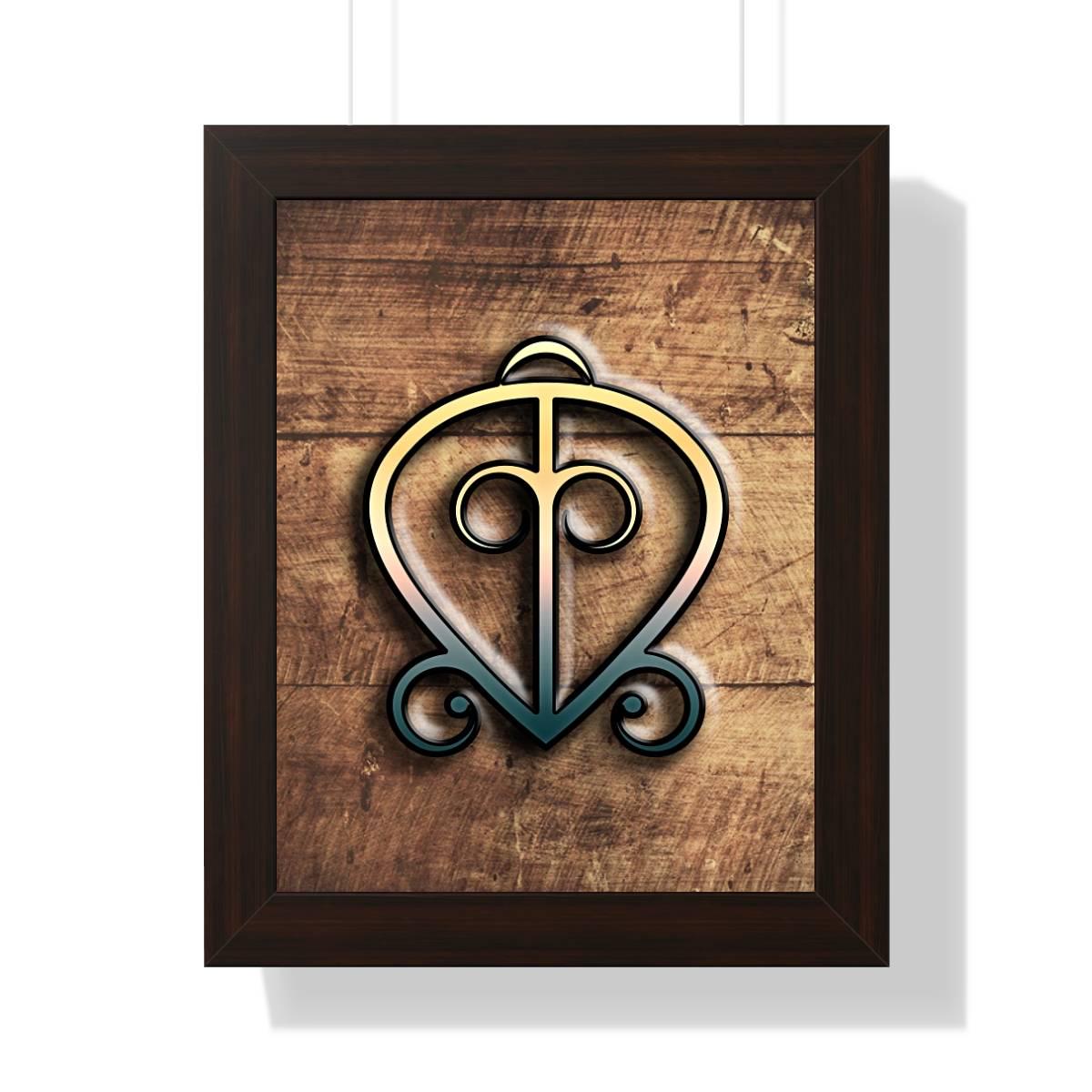 Odo Nnyew Fie Kwan Framed Adinkra Symbol Art Print, African Cultural ...