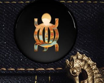 Adinkra Pinned Buttons, Odenkyem African Symbol, Akan Culture Black History Pins