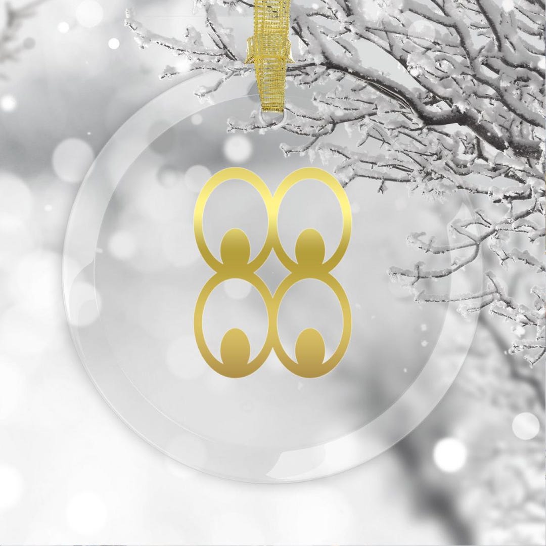 100 Glass Ornament Mate Masie Adinkra African Symbol Christmas 