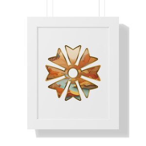 Ohene Framed Adinkra Symbol Art Print, African Cultural Akan Wall Art, Large Home Decor, Unique Gift for Art Lovers