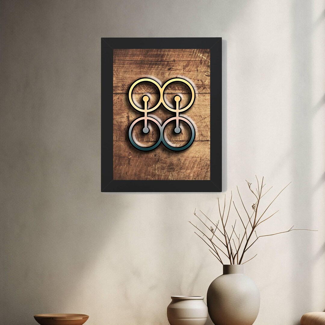 Me Ware Wo Framed Adinkra Symbol Art Print, African Cultural Akan Wall